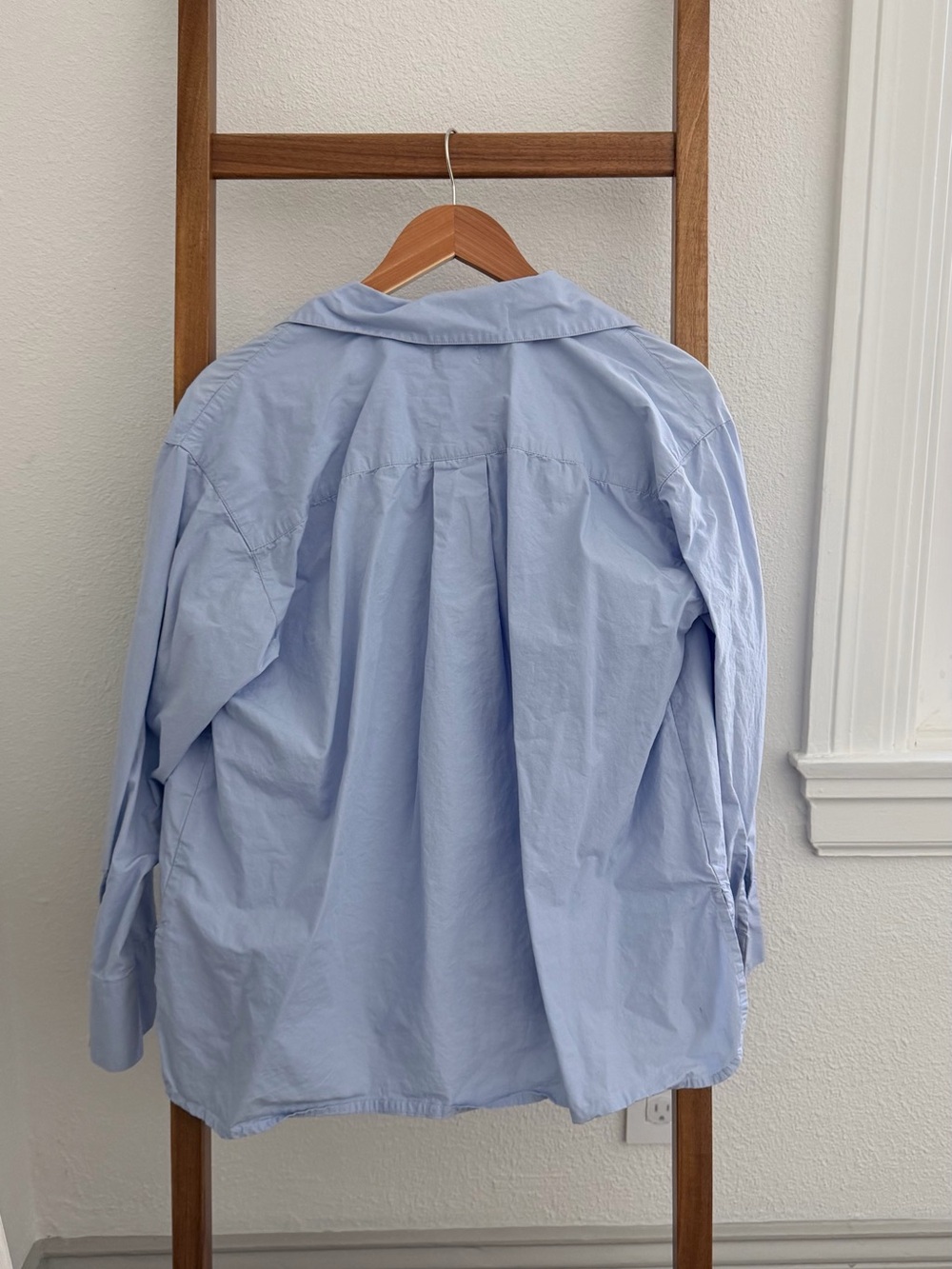 Mate The Label Organic Poplin Long Sleeve Button Down Light Blue - Picture 3 of 6